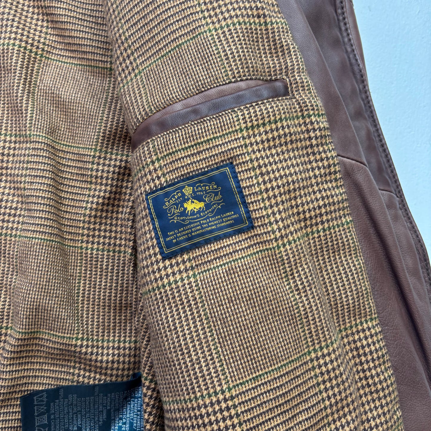 Polo Ralph Lauren Brown Lambskin Leather Quilted Equestrian Jacket - M