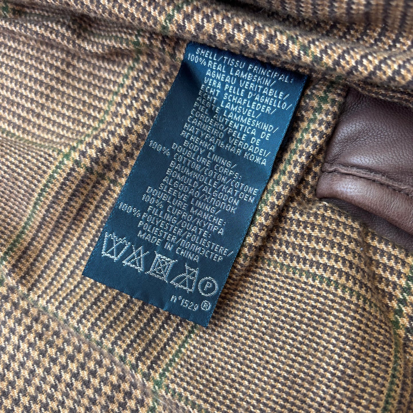 Polo Ralph Lauren Brown Lambskin Leather Quilted Equestrian Jacket - M