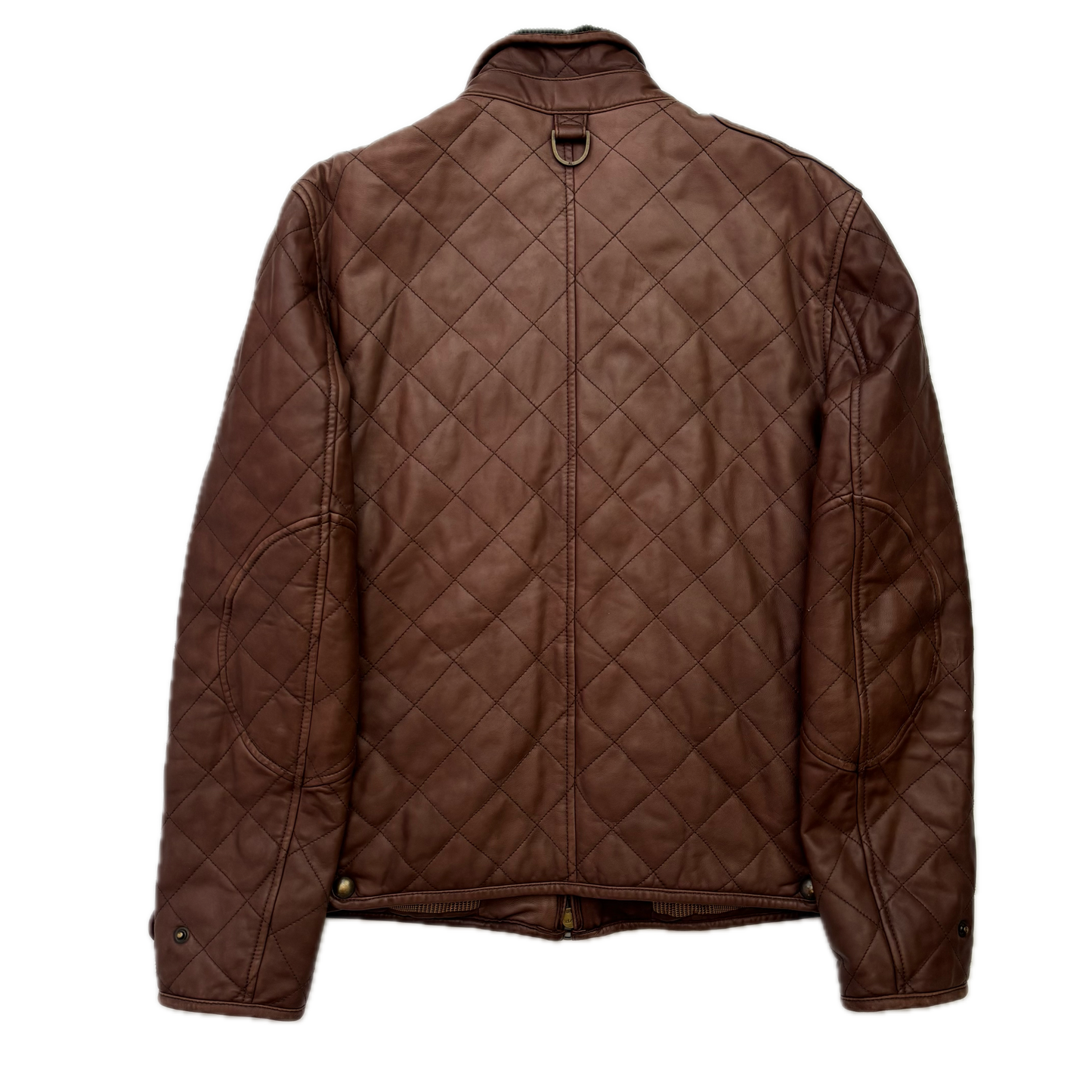 Polo Ralph Lauren Brown Lambskin Leather Quilted Equestrian Jacket - M
