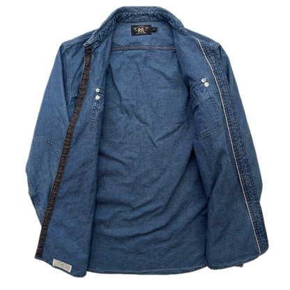 RRL Denim Chambray Blue Indigo Work Shirt (Cotton) - M (S)