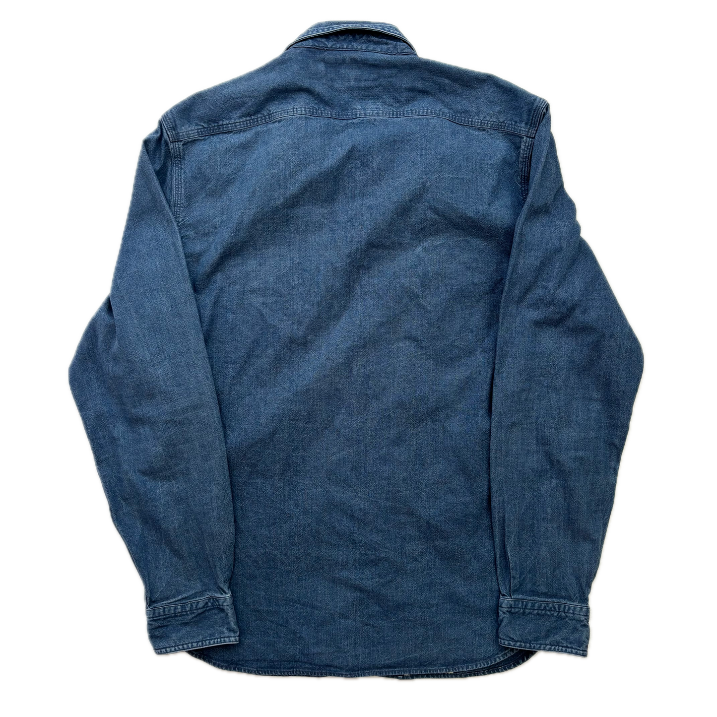 RRL Denim Chambray Blue Indigo Work Shirt (Cotton) - M (S)