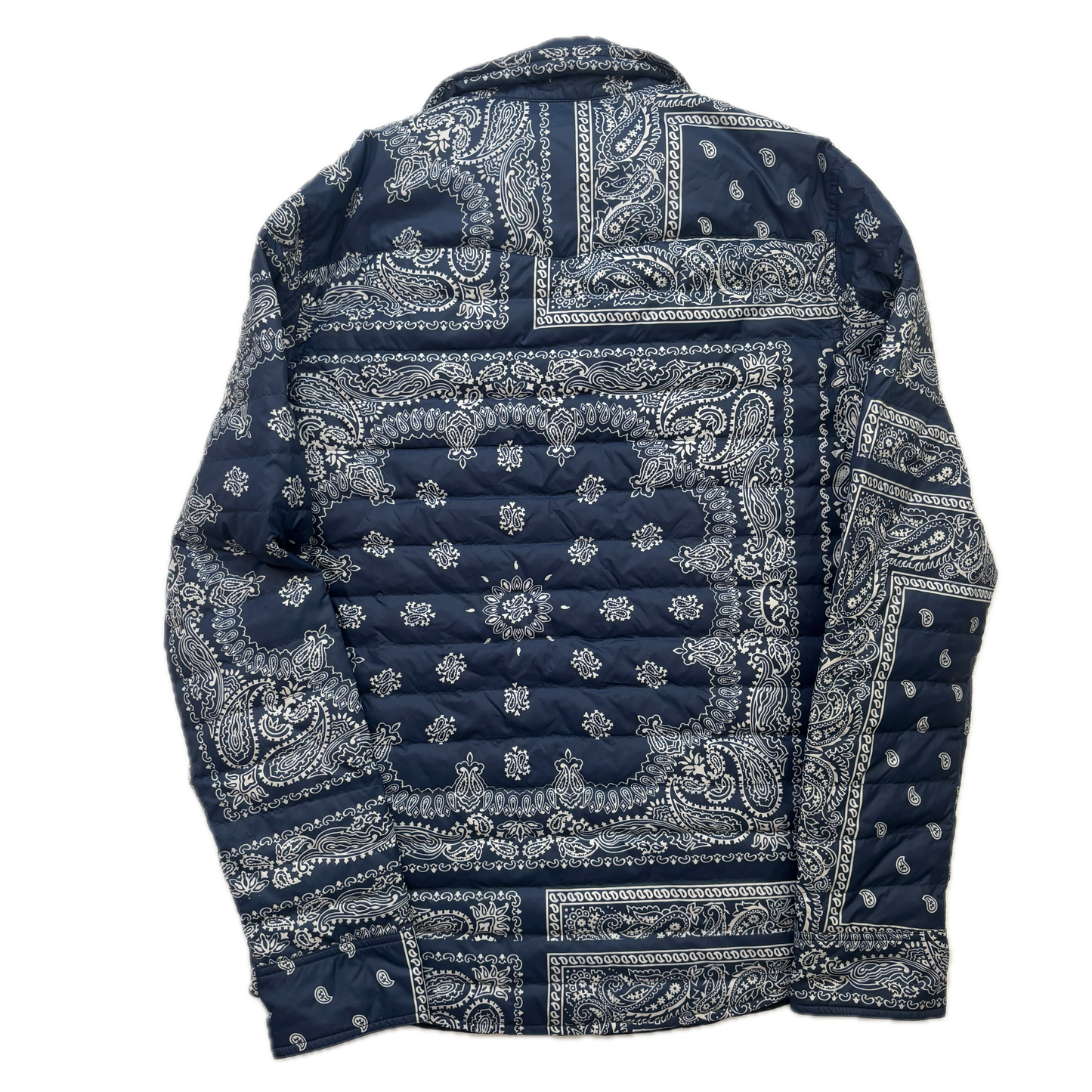 Ralph Lauren RLX Blue Paisley Bandana Lightweight Puffer Over Shirt (Nylon) - S