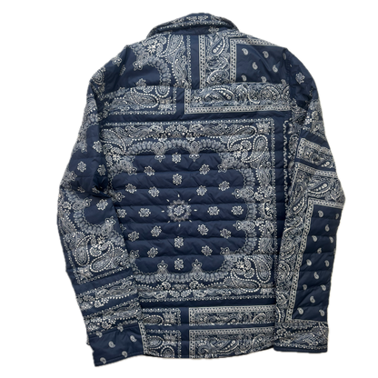 Ralph Lauren RLX Blue Paisley Bandana Lightweight Puffer Over Shirt (Nylon) - S