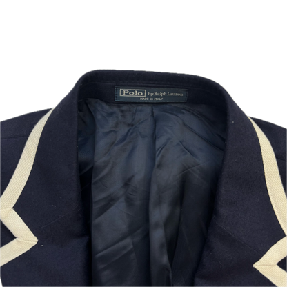 Polo Ralph Lauren Navy Wimbledon Tennis Crest Sports Jacket Rowing Blazer (Wool) - 46R