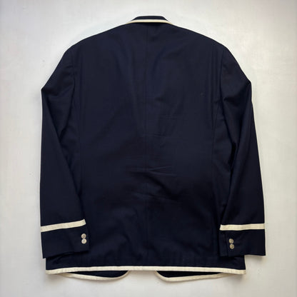 Polo Ralph Lauren Navy Wimbledon Tennis Crest Sports Jacket Rowing Blazer (Wool) - 46R