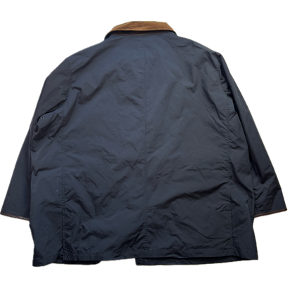Polo Ralph Lauren Navy Walking Jacket Field Coat Leather Trim - 5XB