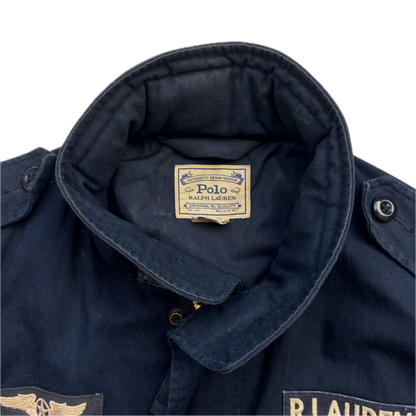 Polo Ralph Lauren Navy Blue Military Army Patches Parka Jacket  - M