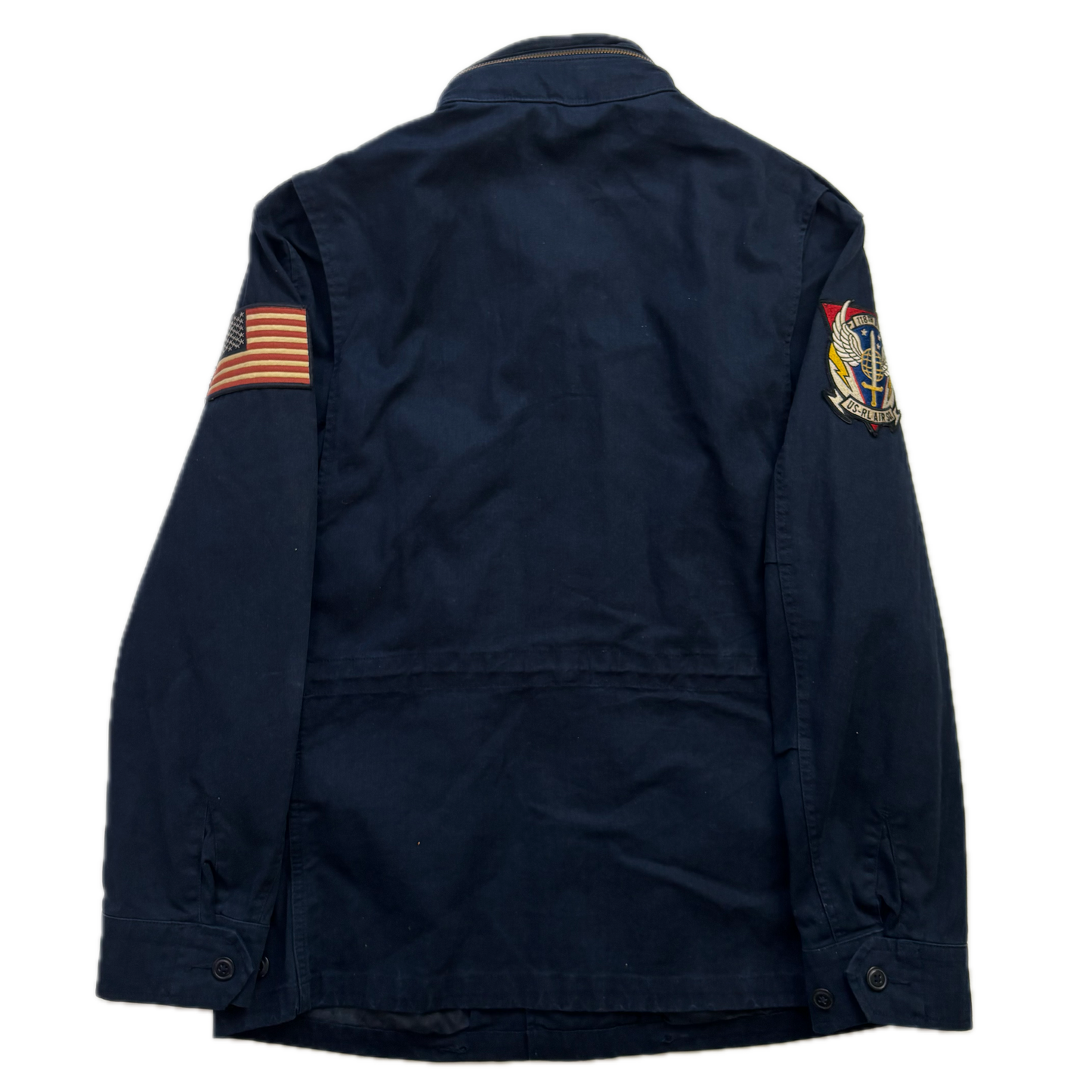 Polo Ralph Lauren Navy Blue Military Army Patches Parka Jacket  - M