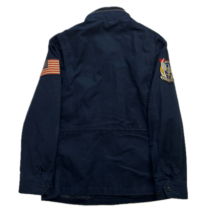 Polo Ralph Lauren Navy Blue Military Army Patches Parka Jacket  - M