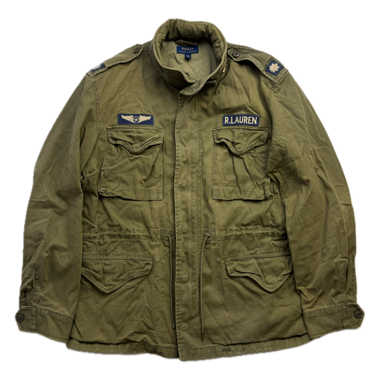 Polo Ralph Lauren Green Military Army Patches Parka Jacket  - XXL
