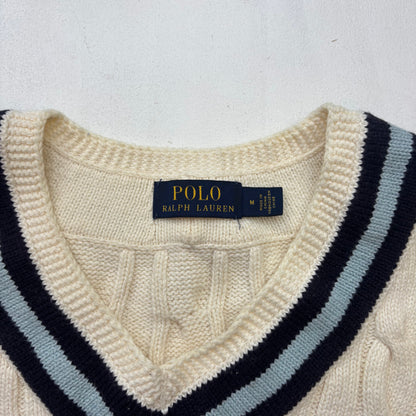 Polo Ralph Lauren Ivory Cricket Jumper Cableknit (Cotton)- M
