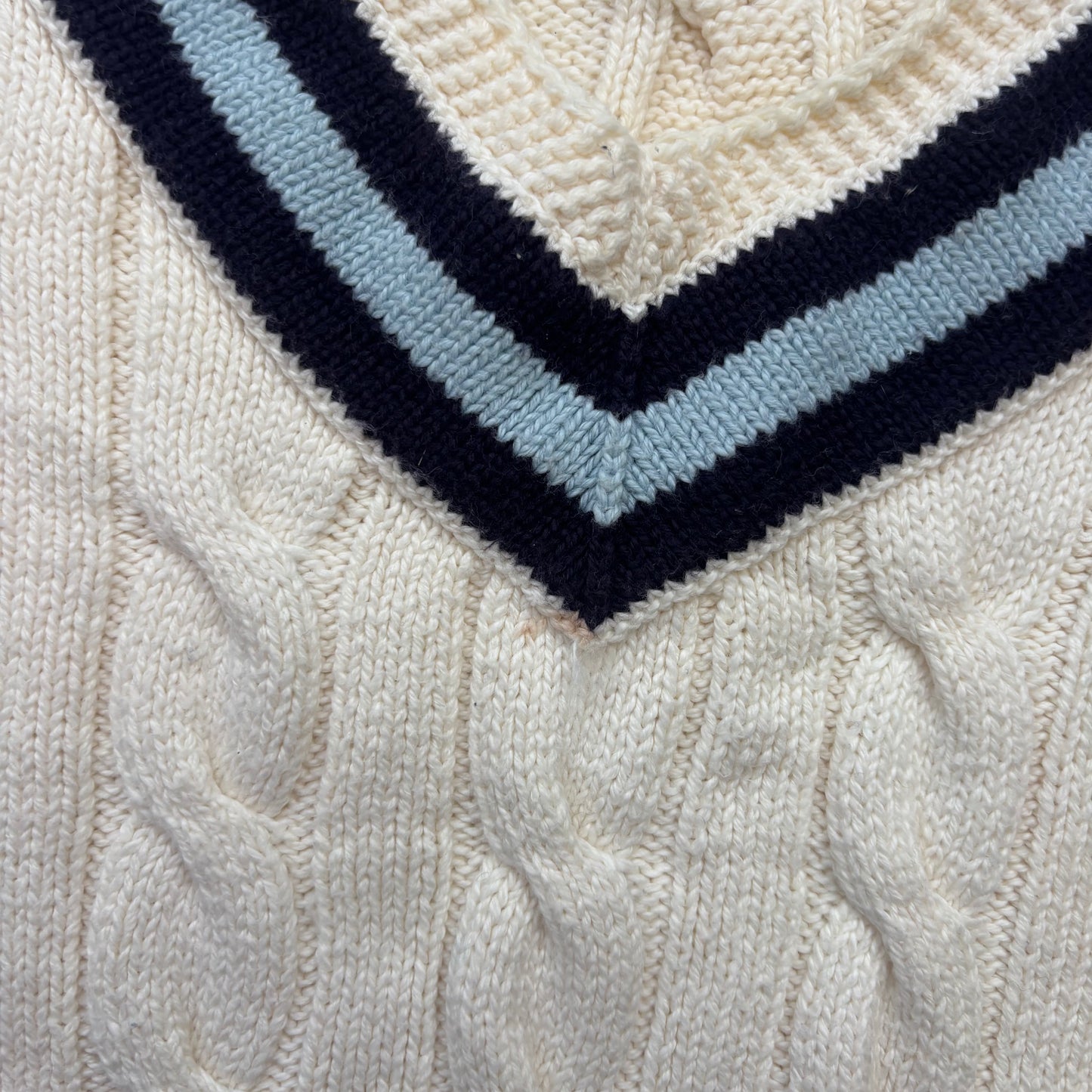 Polo Ralph Lauren Ivory Cricket Jumper Cableknit (Cotton)- M