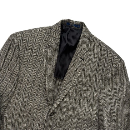 Polo Ralph Lauren Grey Herringbone Blazer Sports Coat (Linen Silk Wool) - 40R