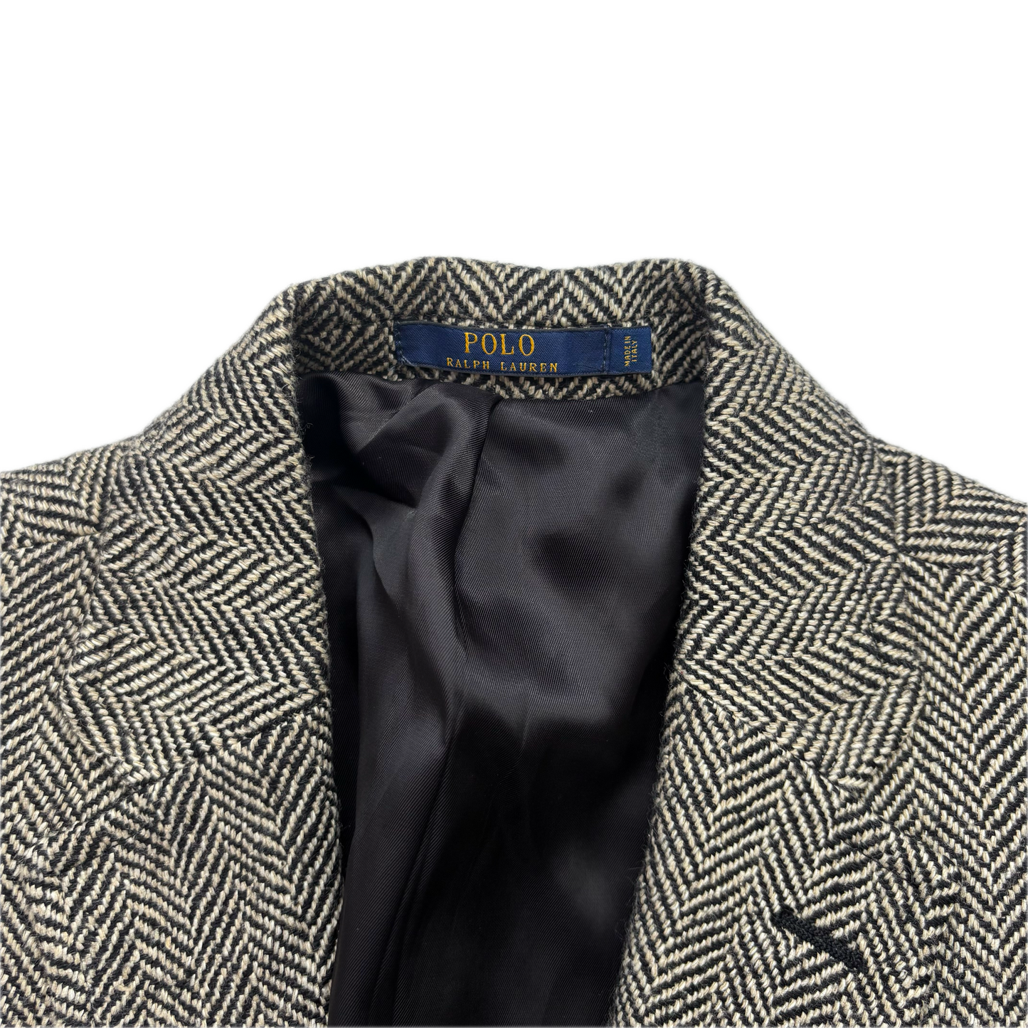 Polo Ralph Lauren Grey Herringbone Blazer Sports Coat (Linen Silk Wool) - 40R