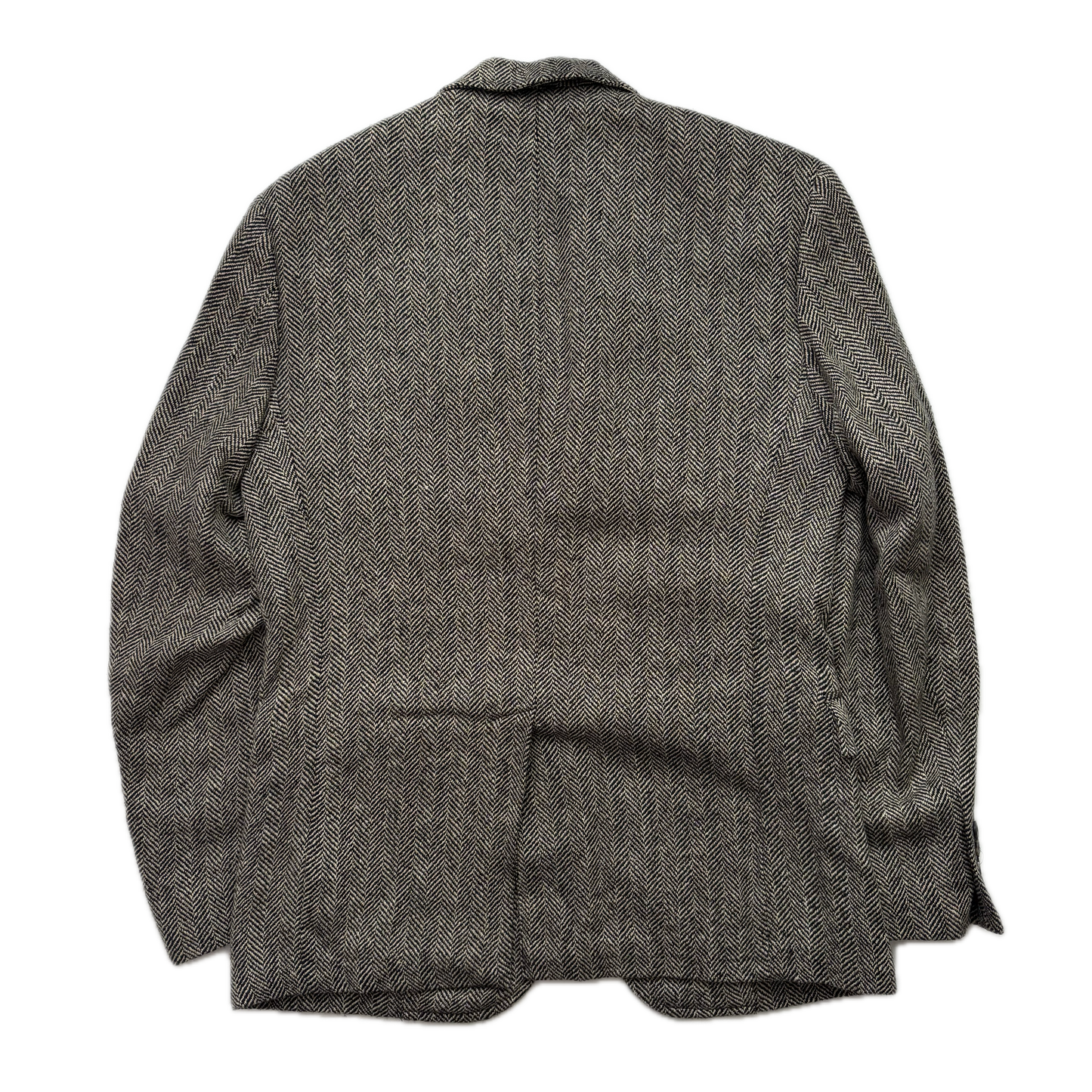 Polo Ralph Lauren Grey Herringbone Blazer Sports Coat (Linen Silk Wool) - 40R
