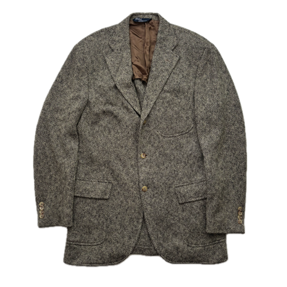 Polo Ralph Lauren Grey Barleycorn Tweed Blazer Sports Coat (Virgin Wool) - 40L