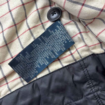 Polo Ralph Lauren Black Walking Jacket Field Coat Leather Trim - S