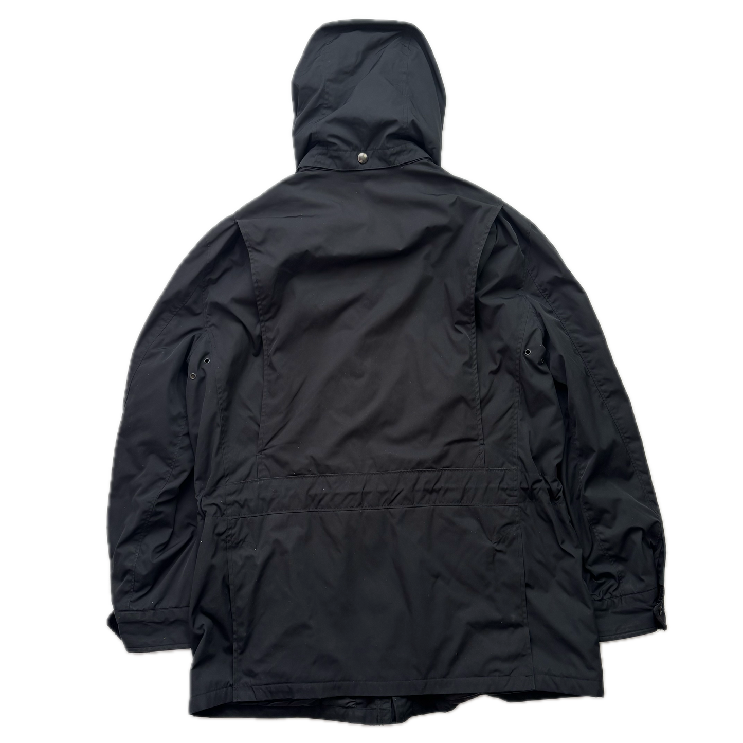 Polo Ralph Lauren Black Walking Jacket Field Coat Leather Trim - S