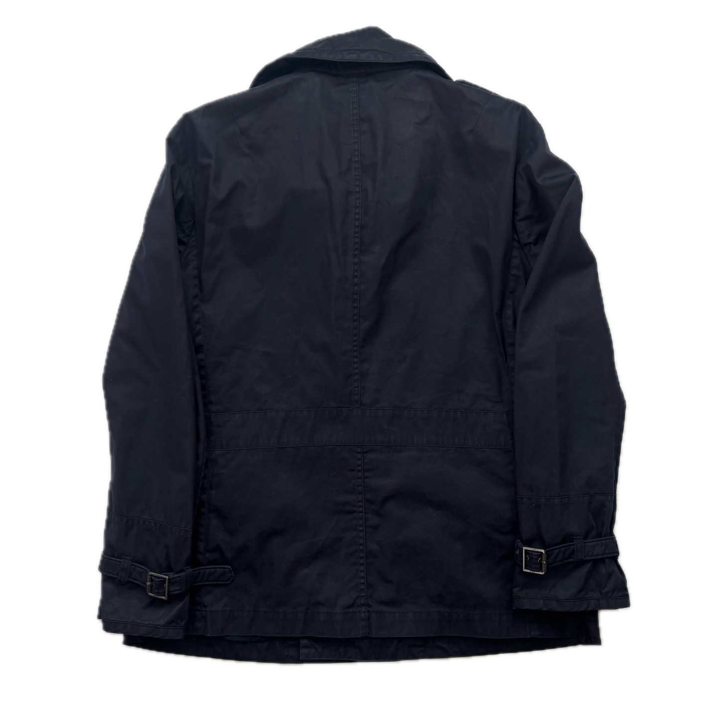 Black Label Navy Double Breast Utility Rain Jacket Mac - XXL
