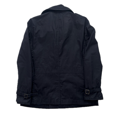 Black Label Navy Double Breast Utility Rain Jacket Mac - XXL