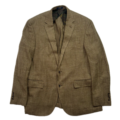 Polo Ralph Lauren Green Tweed Blazer Glen Plaid (Silk Flax Wool) - 44R