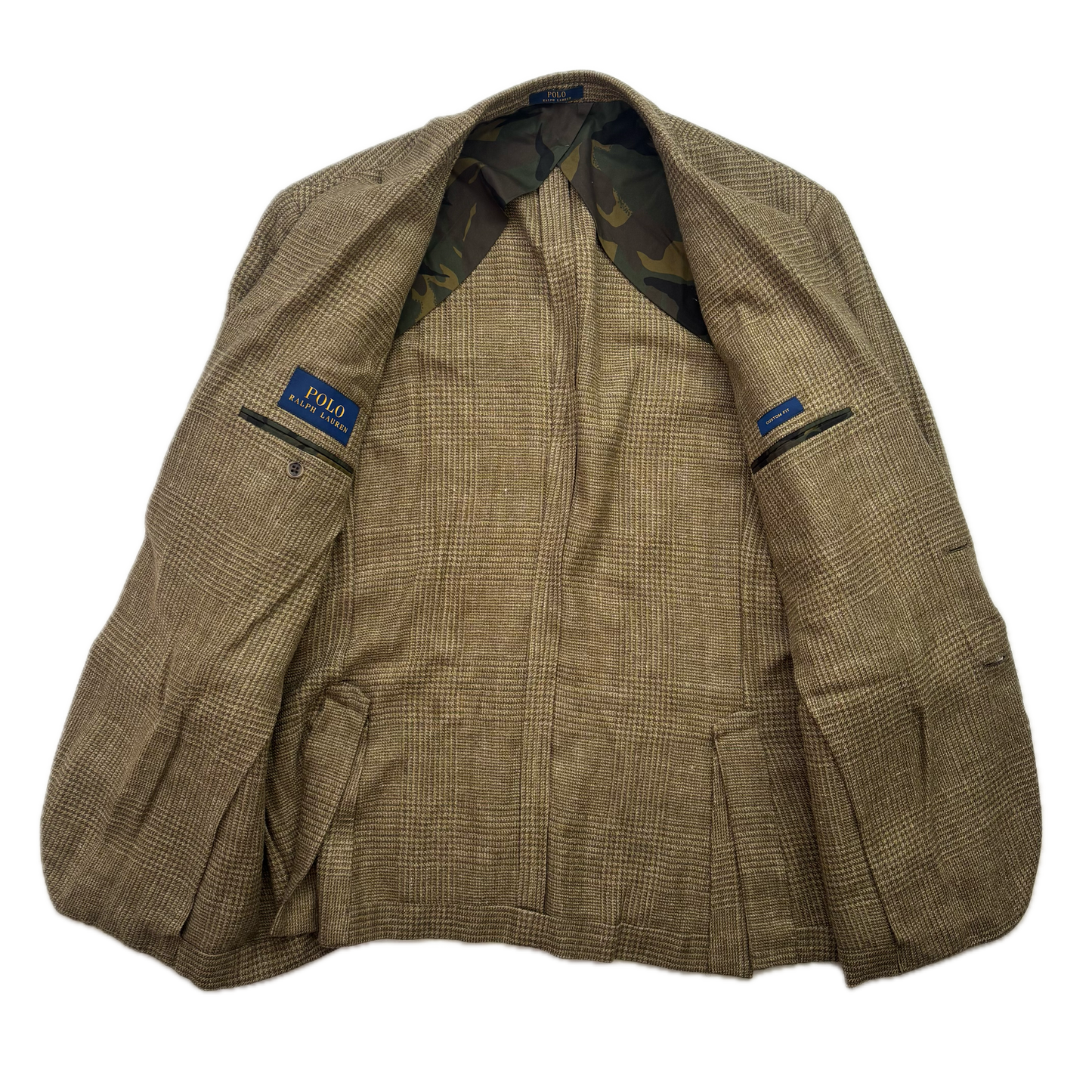 Polo Ralph Lauren Green Tweed Blazer Glen Plaid (Silk Flax Wool) - 44R