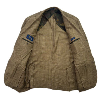 Polo Ralph Lauren Green Tweed Blazer Glen Plaid (Silk Flax Wool) - 44R