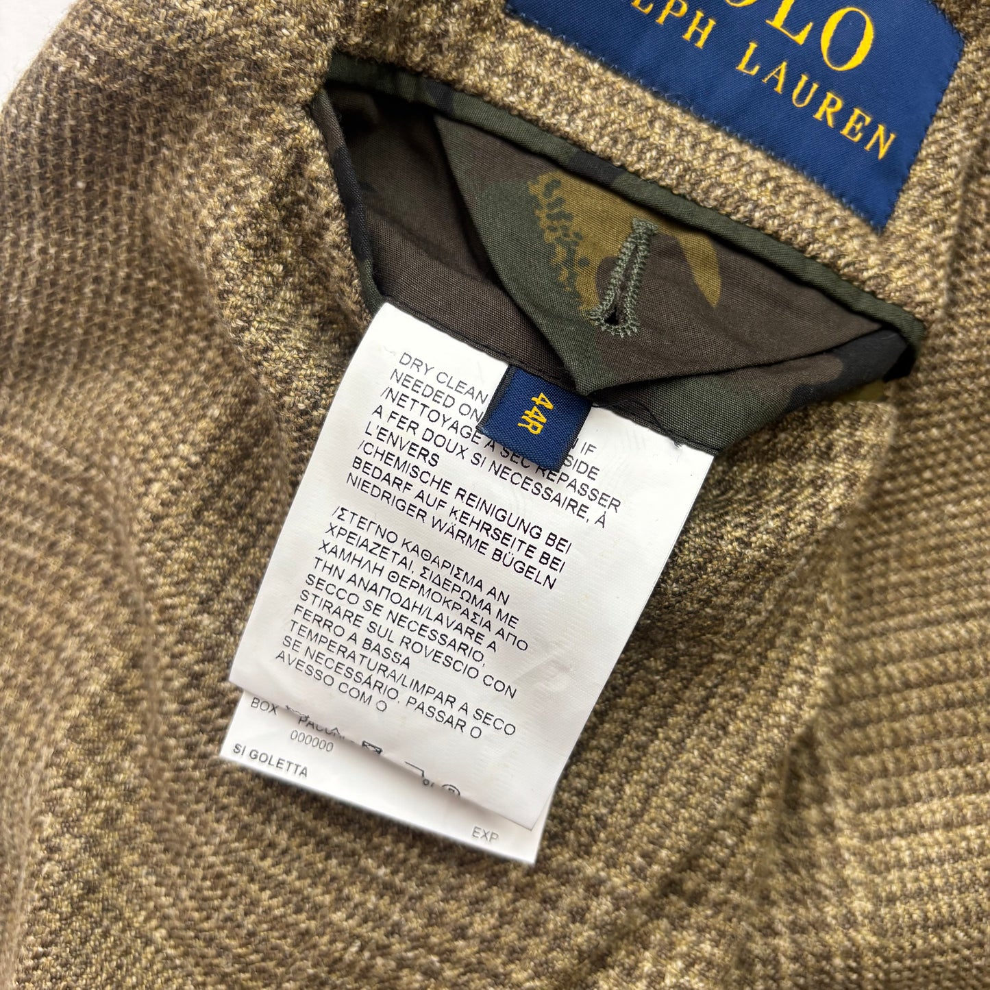Polo Ralph Lauren Green Tweed Blazer Glen Plaid (Silk Flax Wool) - 44R