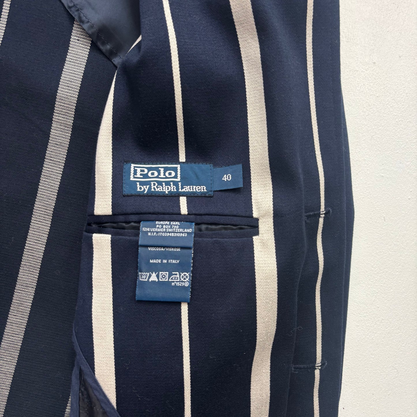 Polo Ralph Lauren Navy Striped Rowing Sports Jacket Blazer - 40 (38)