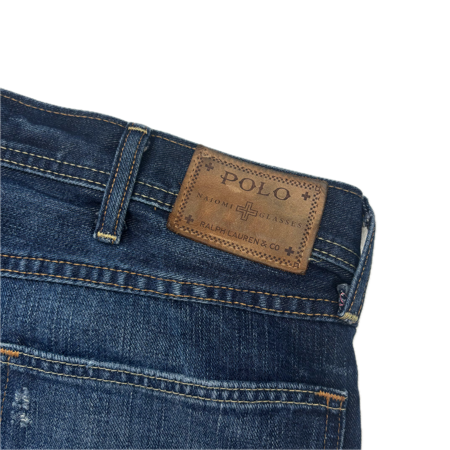Polo Ralph Lauren x Naiomi Glasses Heritage Rider Jeans Distressed - 38x32