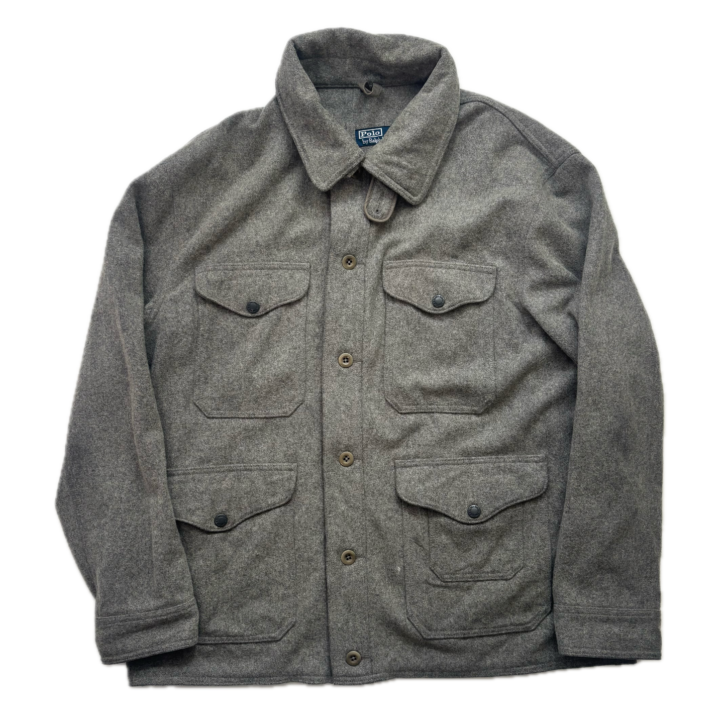 Polo Ralph Lauren Grey Mackinaw Cruiser Hunting Jacket Hooded (Wool Nylon) - XXL