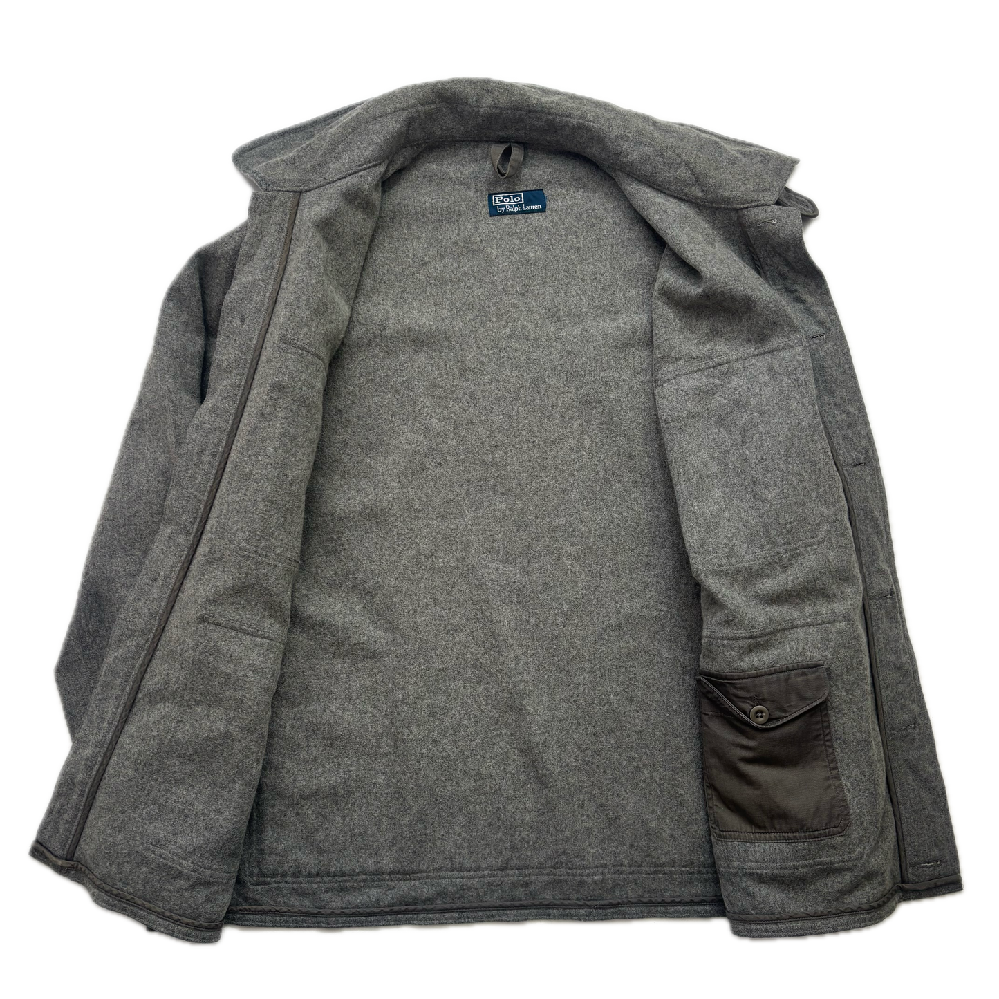 Polo Ralph Lauren Grey Mackinaw Cruiser Hunting Jacket Hooded (Wool Nylon) - XXL