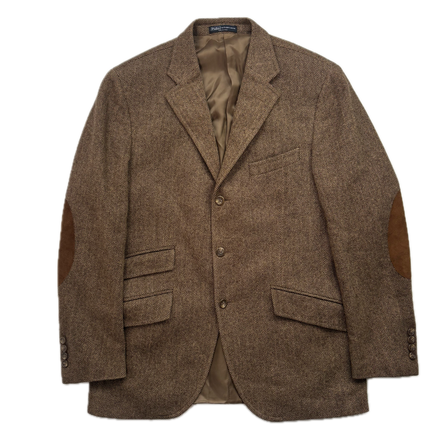 Polo Ralph Lauren Brown Tweed Hacking Blazer Herringbone (Wool) - 40R