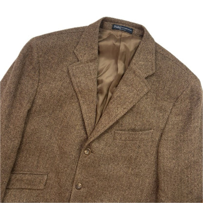 Polo Ralph Lauren Brown Tweed Hacking Blazer Herringbone (Wool) - 40R