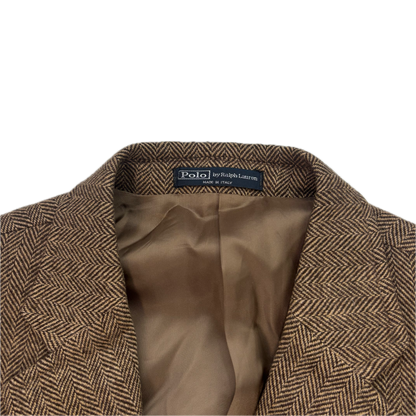 Polo Ralph Lauren Brown Tweed Hacking Blazer Herringbone (Wool) - 40R
