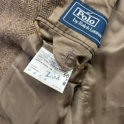 Polo Ralph Lauren Brown Tweed Hacking Blazer Herringbone (Wool) - 40R