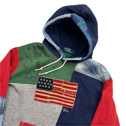 Polo Ralph Lauren Country Patchwork USA Flag Hoodie - XL