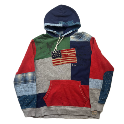 Polo Ralph Lauren Country Patchwork USA Flag Hoodie - XL