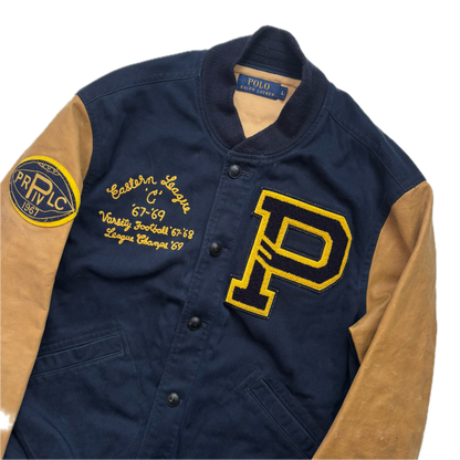 Polo Ralph Lauren Leather Football Varsity Bulldog Leather Letterman Jacket - L