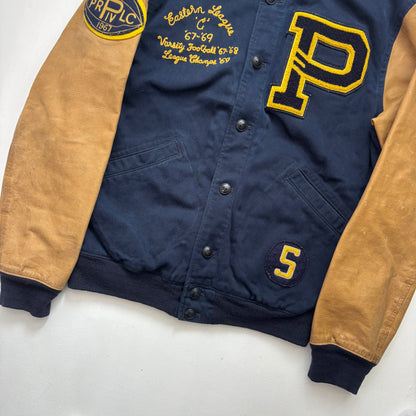 Polo Ralph Lauren Leather Football Varsity Bulldog Leather Letterman Jacket - L