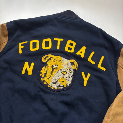 Polo Ralph Lauren Leather Football Varsity Bulldog Leather Letterman Jacket - L