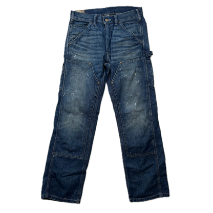 Polo Ralph Lauren Double Knee Carpenter Jeans Paint Splatter Distressed - 30x30