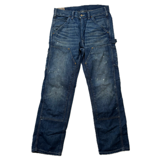 Polo Ralph Lauren Double Knee Carpenter Jeans Paint Splatter Distressed - 30x30