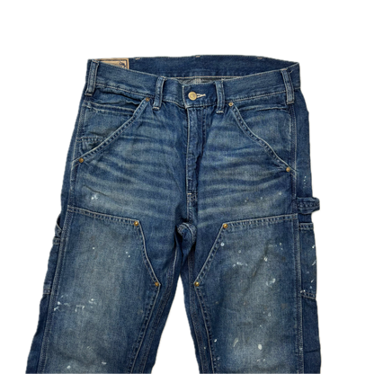 Polo Ralph Lauren Double Knee Carpenter Jeans Paint Splatter Distressed - 30x30