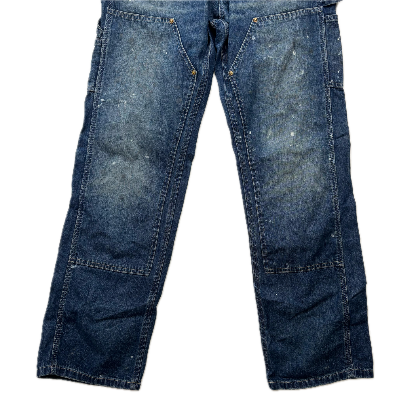 Polo Ralph Lauren Double Knee Carpenter Jeans Paint Splatter Distressed - 30x30