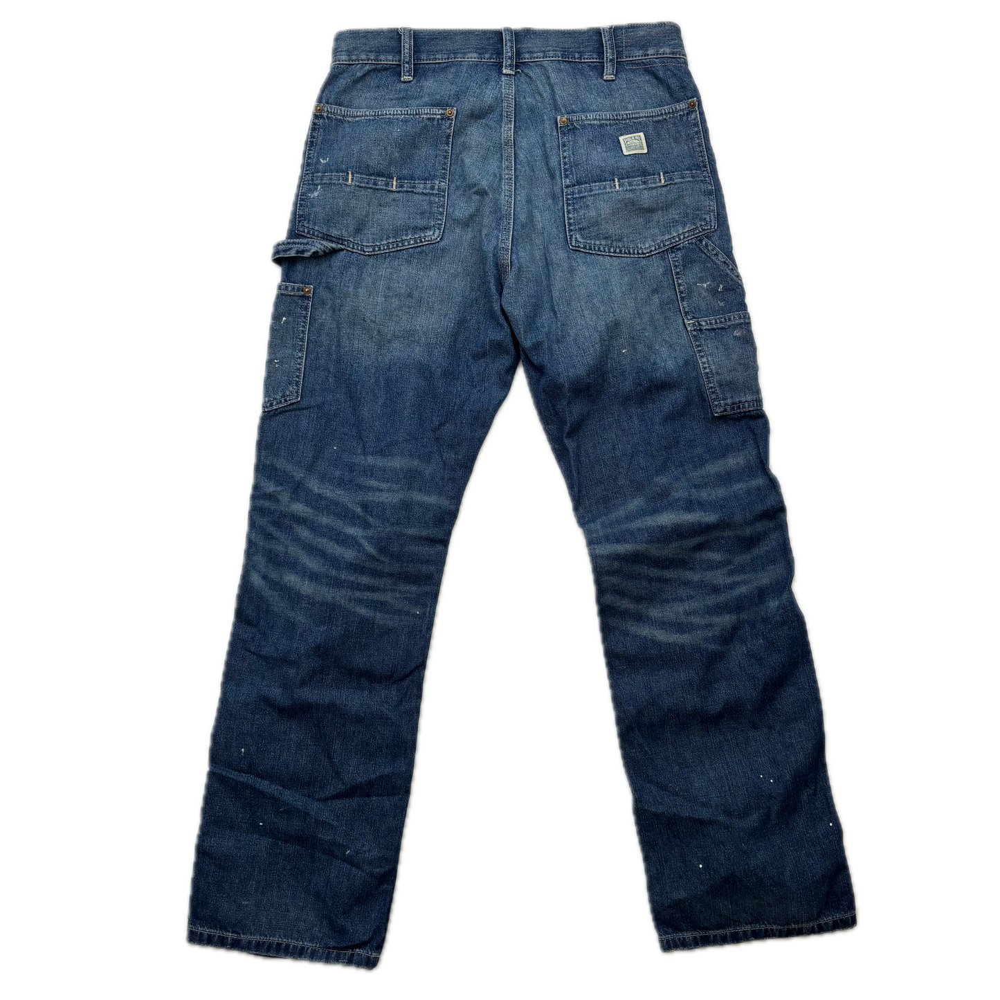 Polo Ralph Lauren Double Knee Carpenter Jeans Paint Splatter Distressed - 30x30