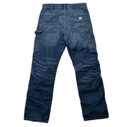 Polo Ralph Lauren Double Knee Carpenter Jeans Paint Splatter Distressed - 30x30