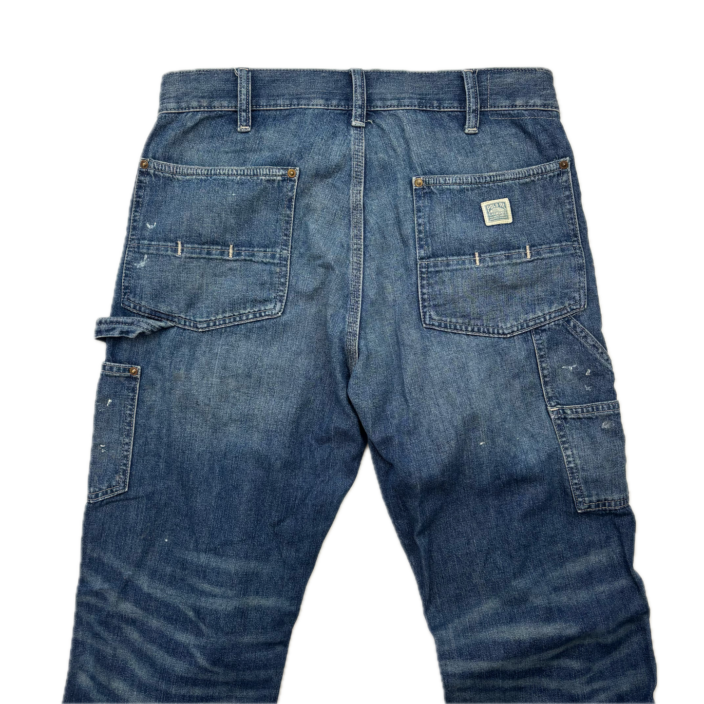 Polo Ralph Lauren Double Knee Carpenter Jeans Paint Splatter Distressed - 30x30