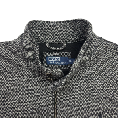 Polo Ralph Lauren Grey Herringbone Harrington Bomber Jacket (Wool Blend) - XXL
