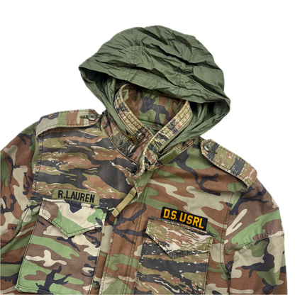 Denim & Supply Green Camo Patchwork Military Parka Army Jacket - M